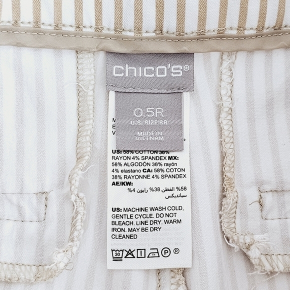 Chico's Secret Stretch Striped Straight Leg Slimming Pants - Picture 11 of 12